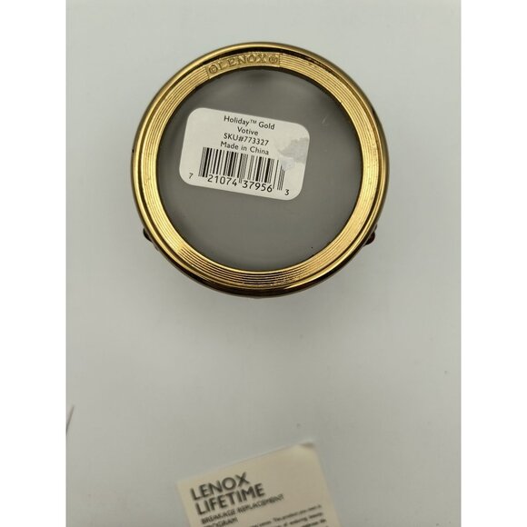 Lenox Holiday Gold Votive Candle Holder With Frosted Glass Insert - Picture 6 of 8